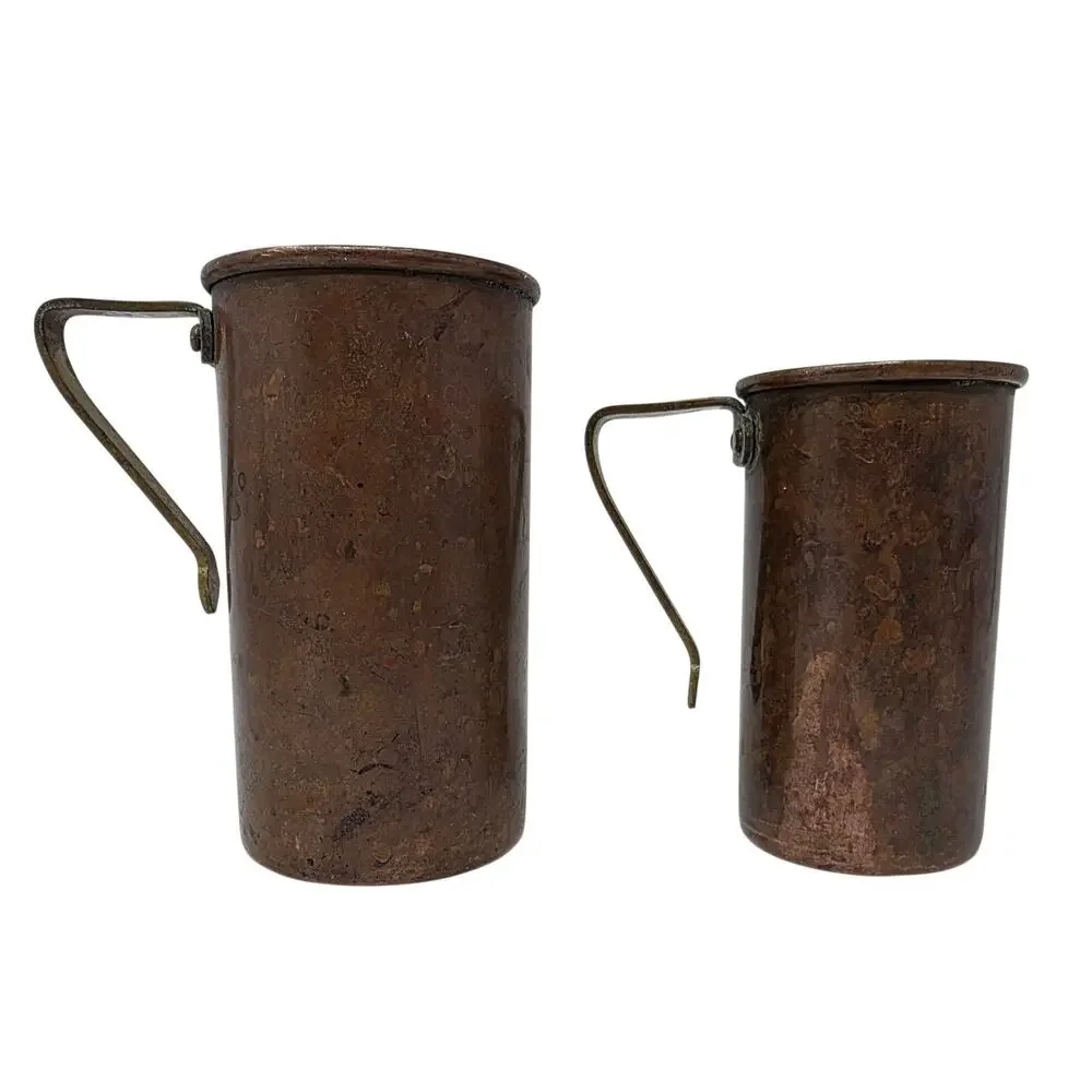 Vintage Copper Measuring Cups Set of 4 Nesting Hand Stamped Farmhouse Decor